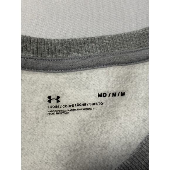Under Armour Women's M Oversized Gray Sweatshirt Basic Essential Lounge Workout - Picture 3 of 6